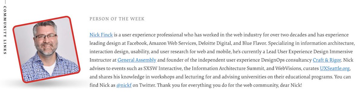 The Person of the Week is Nick Finck.