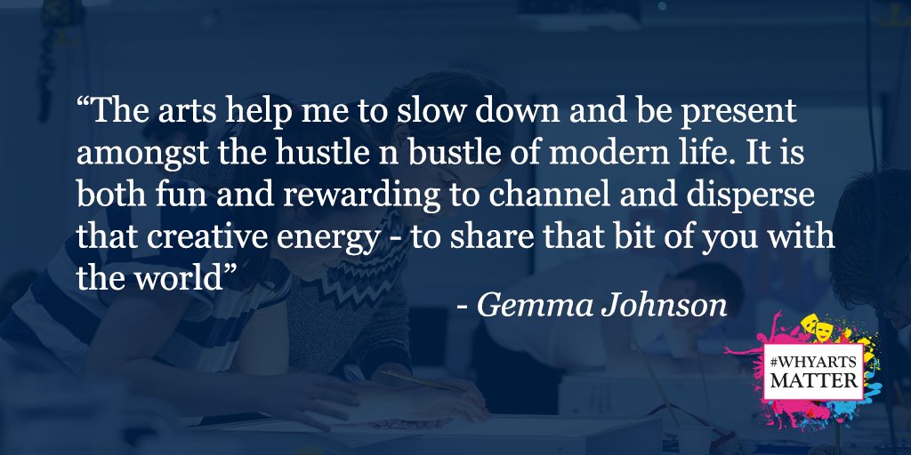 WhyArtsMatterUK's tweet image. To participate in the creation of Arts in any form is to share a piece of your creativity with the world! 

Thank you to Gemma for sharing #WhyArtsMatter to her.