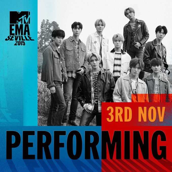 bloglaBANANA's tweet photo. ¡¡Vaya notición!! #NCT127 estará presente en los #MTVEMA que se celebran en Sevilla el 3 de Noviembre.
La gala se celebra en el Palacio Congresos y Exposiciones de Sevilla y la unidad de #NCT lo dará todo sobre el escenario.
¡¡Qué ganas de ver esta actuación!! 🔥🤩 https://t.co/na5MIrDFx8