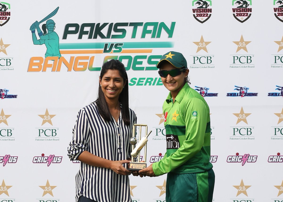 TheRealPCBMedia's tweet photo. Javeria, Bismah, Sadia hand Pakistan T20I series win over Bangladesh 

https://t.co/okXJgVEwlt

#PAKWvsBANW https://t.co/uuB7VPX2Aq