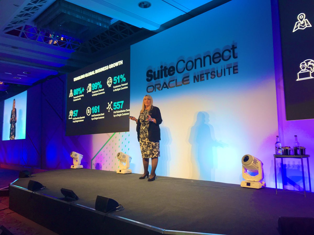 NS_SocialImpact's tweet image. .@NetSuiteEMEA’s @NickyTozer  kicks off the morning keynote thanking our @NetSuiteChannel Partners &amp;amp; sharing “@NetSuite customers grow 3x faster!” #SuiteConnectUK