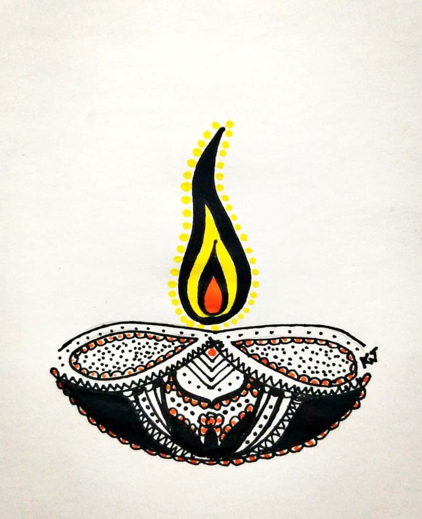 Drawing Sketch Traditional Handmade Diya Oil Lamp Outline Editable  Illustration Stock Vector by manjunaths88gmailcom 424058842