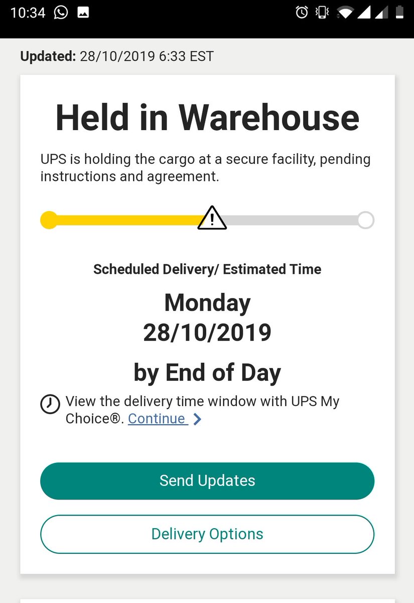 mstheax's tweet image. @UPSHelp_UK now tell me this is a fucking joke? Why is it being held in the warehouse and why is it not out for delivery? Are you taking the piss? Sort it out because you keep delaying the parcel! #dpsuk #delayed #delayedparcel