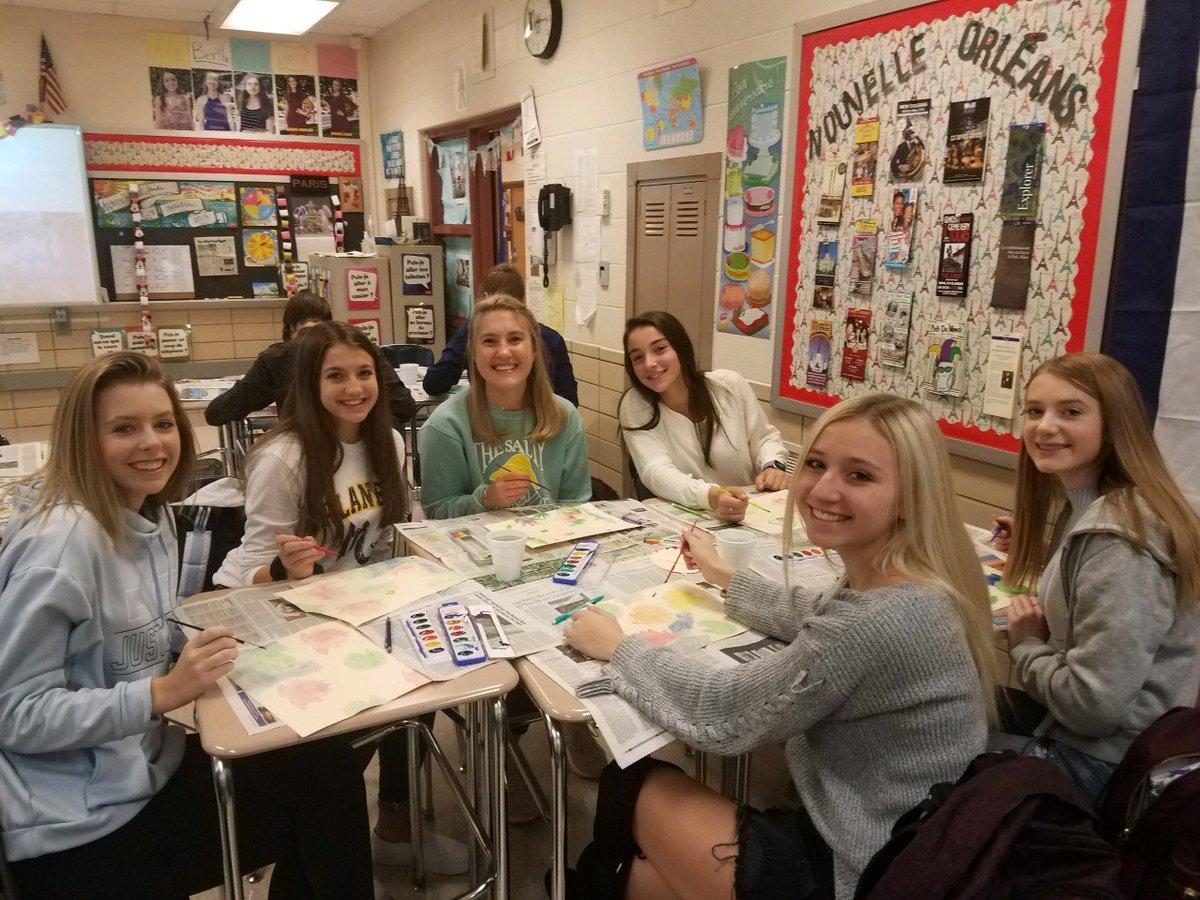 mars_madame's tweet photo. After studying French impressionists, French 3 students create original versions of Monet's Water Lily paintings! @MarsHSPlanets @MASDLearns @masdsupt #WeHaveGreatThingsToDo
#WeBuildTheirFuture https://t.co/1j7WCEli6r