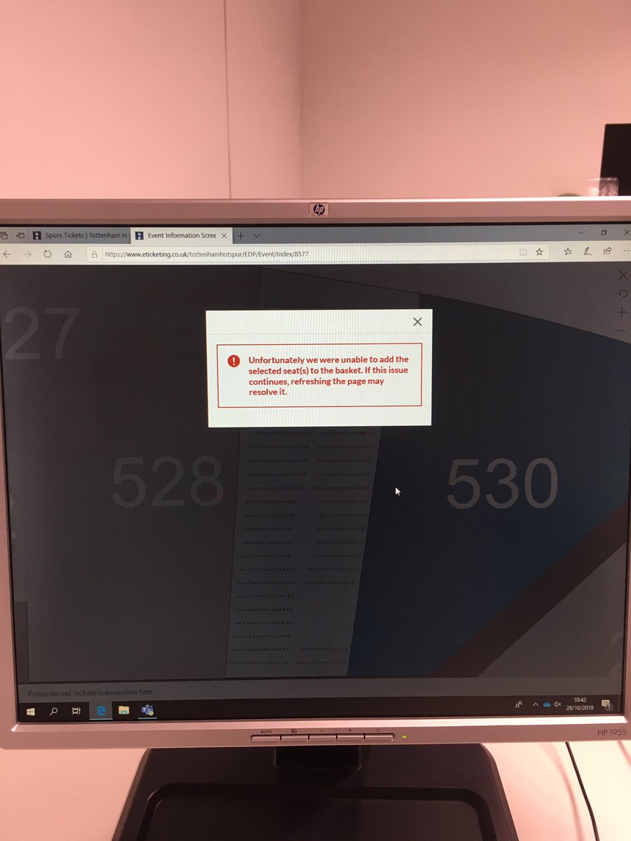 scroyd's tweet image. Why do I keep getting this message #thfc tickets