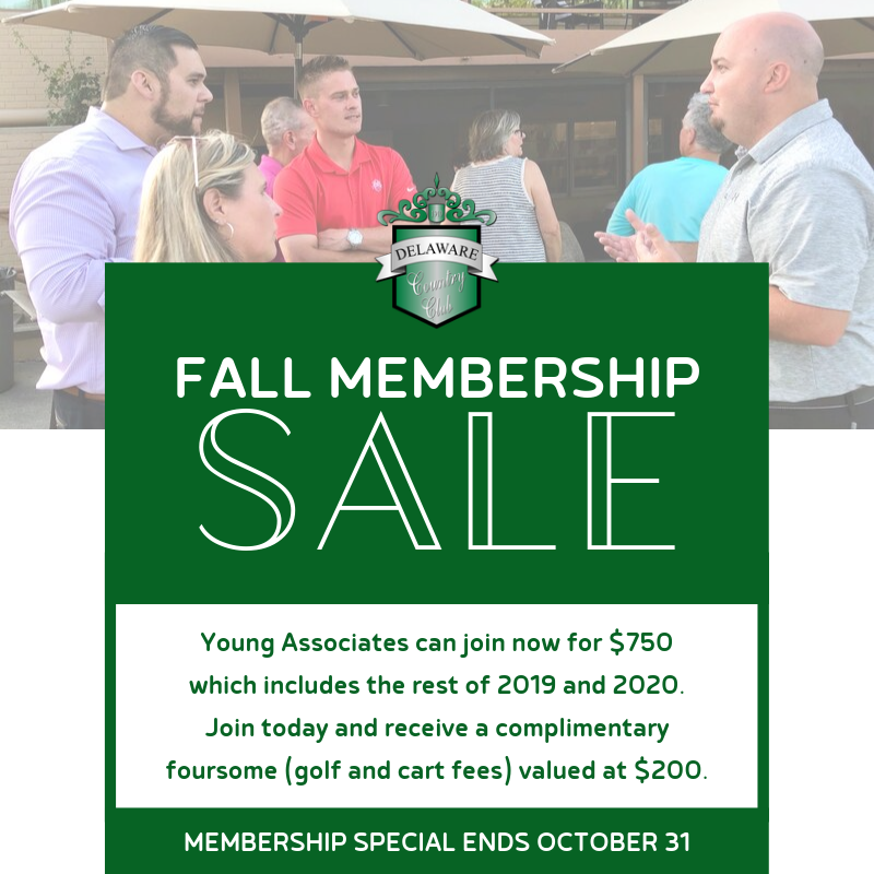 HURRY!!!!  This #DCC membership special ends OCTOBER 31!
#ilovedcc #becomeamember #fallspecial #dccmembership #delawarecounty #countryclubliving #ourmembersrock