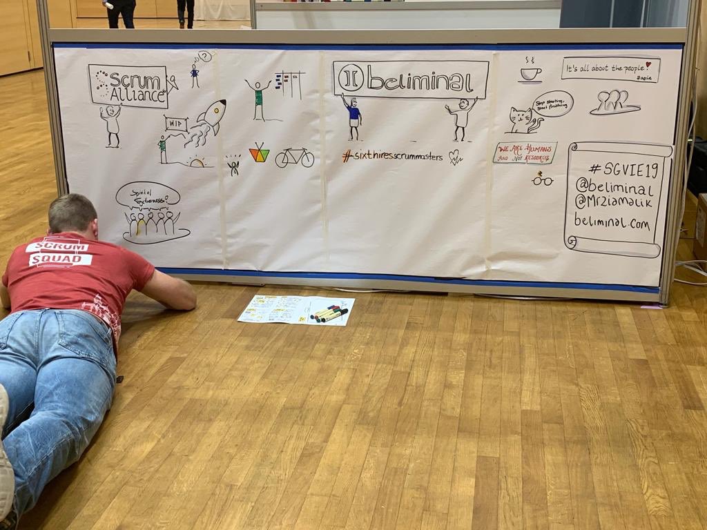 Our giant doodle board is filling up nicely. Thanks <a href="/zandercoach/">Christian Zander</a> for your ‘spirit of togetherness’ sketch. #SGVIE19