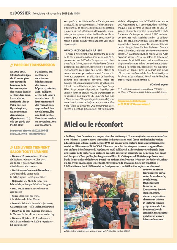 On parle #livre et #lecture sous toutes ses formes dans le 926e numéro du #JDA (#Journal d'<a href="/AmiensMetropole/">Amiens Métropole - Ville d’Amiens</a>) ! Un #dossier qui recense quelques uns des chouettes #projets #amiénois autour de la lecture ! À lire absolument (et pas uniquement parce qu'on parle de nous 😉) #Amiens