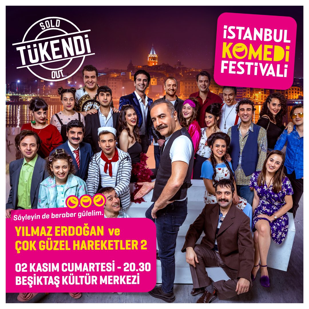 BkmSahne's tweet photo. 2 Kasım "Yılmaz Erdoğan ve Çok Güzel Hareketler 2", "Post 42 - Soğuk Savaş Live", ve "Abur Cubur Show" etkinliklerimizin tüm biletleri tükenmiştir, yoğun ilginize teşekkür ederiz 😎🙏 Diğer etkinliklerimizde görüşmek üzere 😁 😂 🤣 #İstanbulKomediFestivali @istkomedifest https://t.co/eNX4W8DHN3