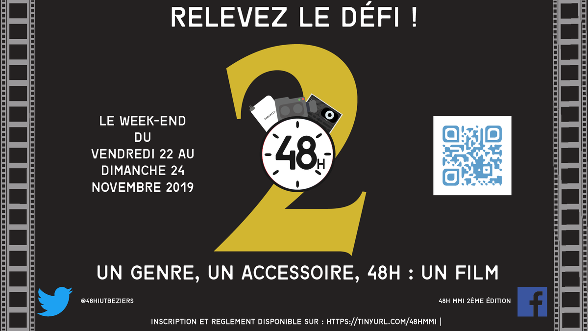 Iutbeziers's tweet photo. Ce mois de novembre des étudiants de l’IUT organisent un concours de court-métrage ouvert à tous les étudiants. 
N’attendez plus ! Inscrivez-vous jusqu’au 20 novembre et tentez le défi !

Informations, règlement et inscriptions sur : https://t.co/Jthv1lj8qH. https://t.co/MVRiZbkuCm