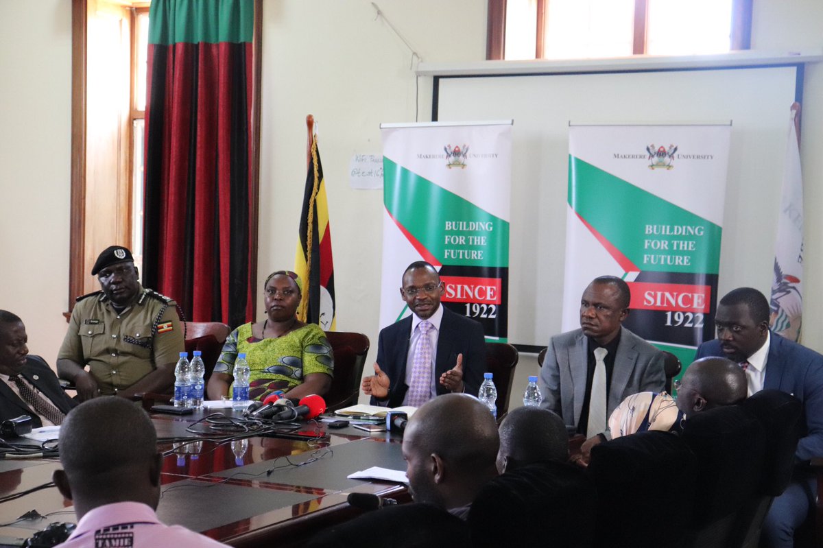Makerere's tweet photo. This is to correct that the Mak Fees Policy has NOT been halted as it has been falsely live reported by a purported post from NBS Television, at the ongoing Mak Management Press briefing. This is Fake News and the concerned have removed the post. https://t.co/LkoWUSbsob