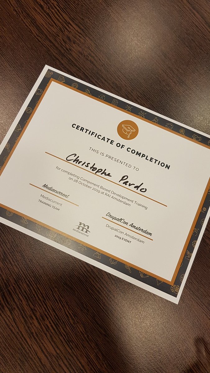 Really interesting training session 'Component based development in D8 with Pattern Lab' at <a href="/DrupalConEur/">DrupalCon Vienna 2025</a>. Thanks to our speakers <a href="/erichuffman/">Done</a> &amp; <a href="/teampoop/">markie (insert checkmark here)</a> !