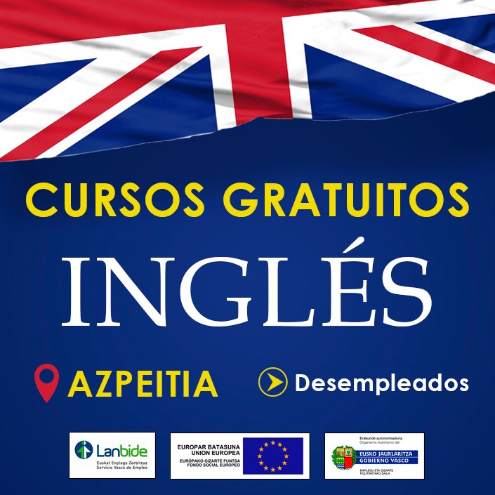 urolalde's tweet photo. 📢 ÚLTIMAS PLAZAS      #Curso #gratuito de #INGLES

🏅 Nivel: A2 (150 horas)
🚩 Lugar: #Azpeitia
👥 Dirigido a: #Desempleados o trabajadores con menos de 1/3 de jornada
📆 Fechas: 04/11/19 al 16/01/20

Más información e inscripción: urolalde@urolalde.net o Tel. 943157066 https://t.co/8GFxQSH2jY