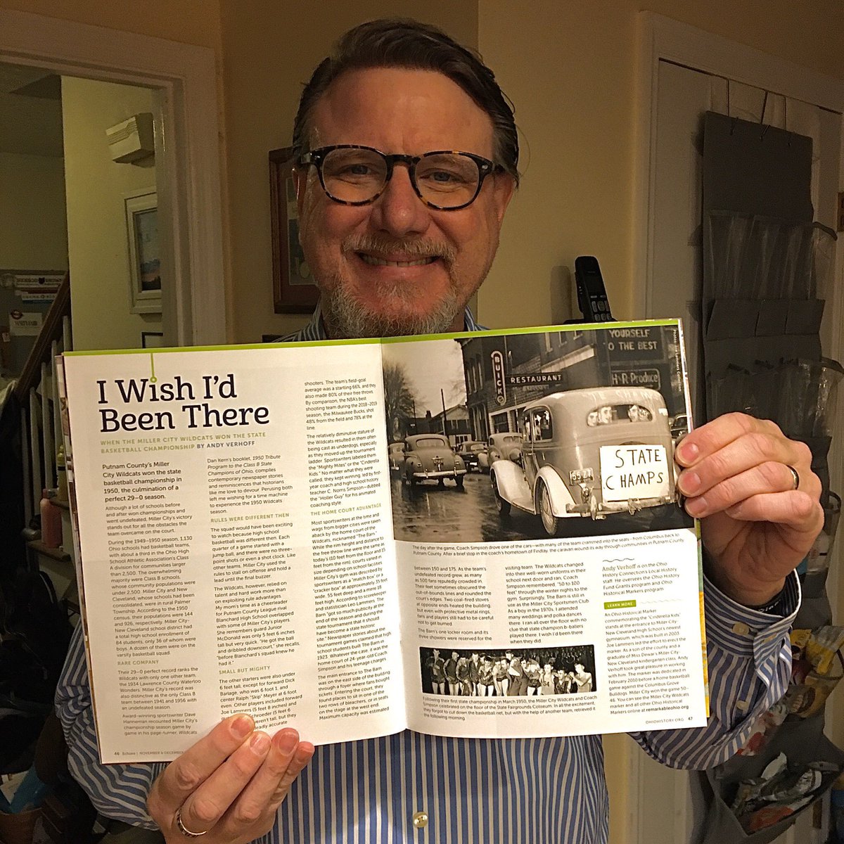 ajverhoff's tweet photo. My piece about the #MillerCity boys #basketball state championship season in @ohiohistory Echoes magazine. Read about the boys, “The Barn,” and the “Holler Guy.” https://t.co/ha0XDrsgIb
