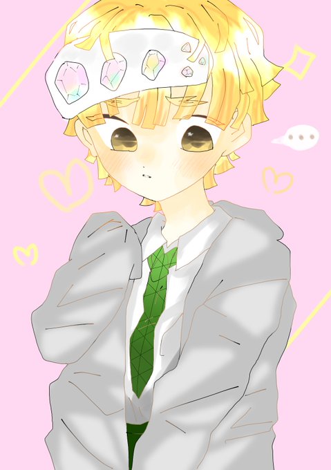 破裂音さんがTwitterに投稿した我妻善逸(鬼滅の刃)のイラスト。