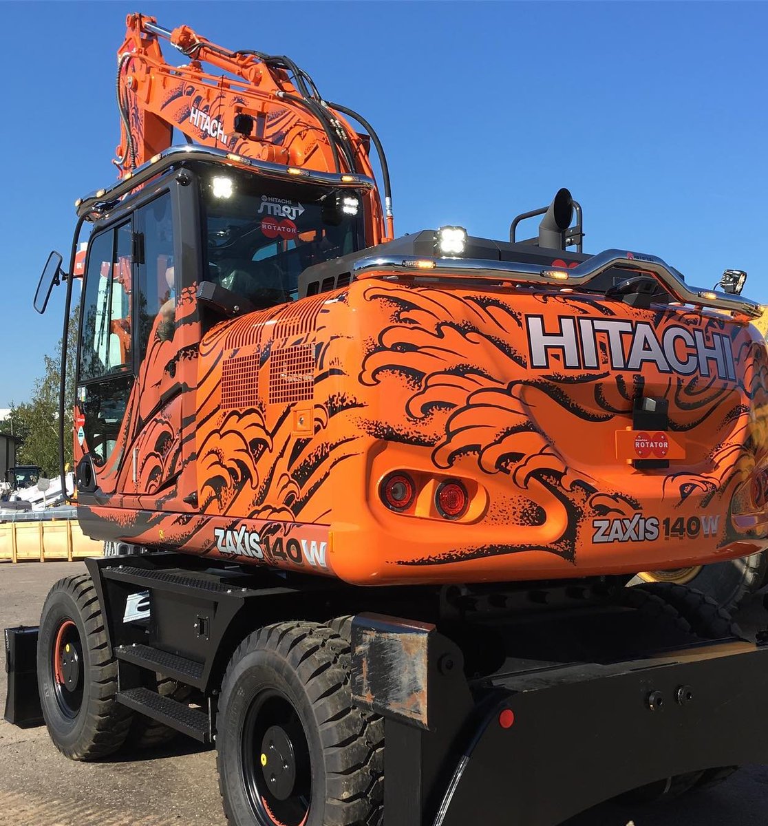 Check out this unique #Hitachi ZX140W wheeled #excavator that has