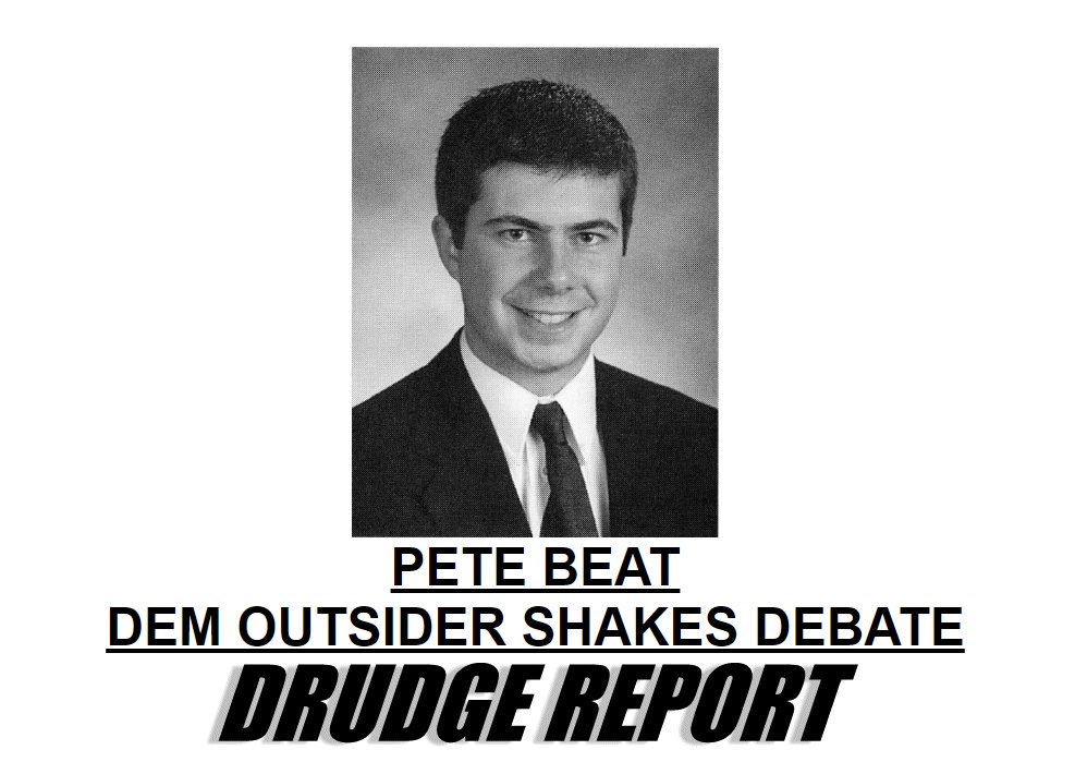 Drudge Report now pimping Christian hating Pete Buttigieg