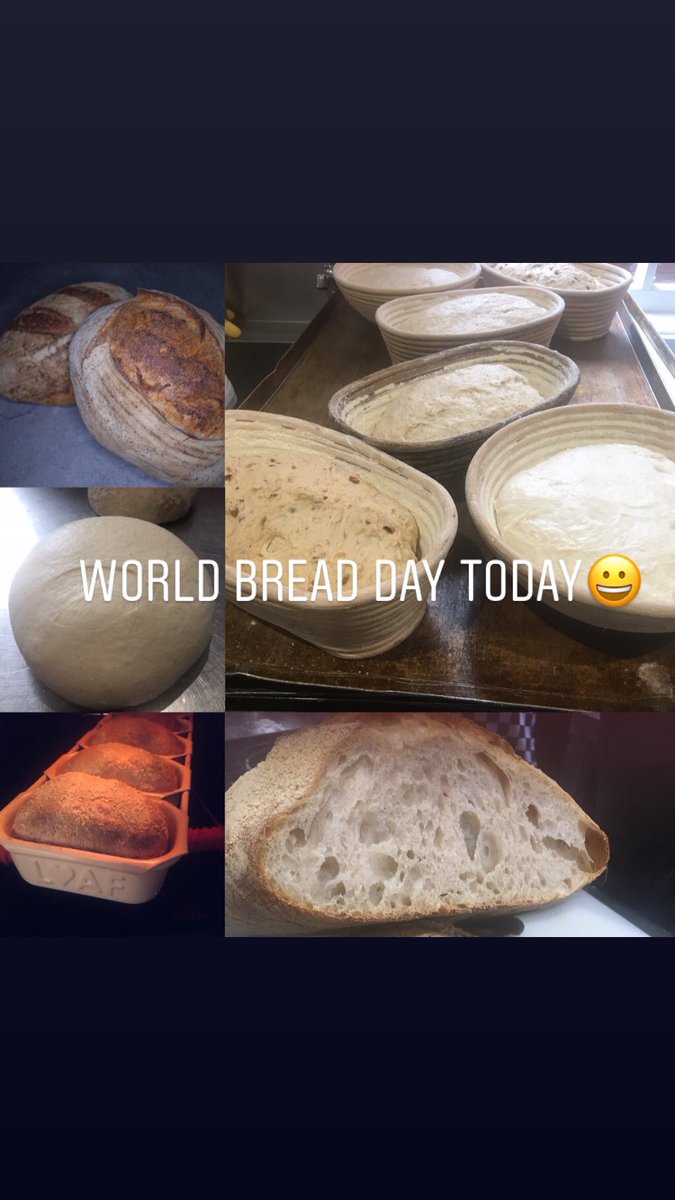EmmaShawcross1's tweet photo. It’s #WorldBreadDay Every day should be Bread day! 😀@RealBread @FDQ1 @CityGuildsNtns @cityandguilds #realbread #bakery #chef #learning #bread #alwayslearningmore #dough #sourdough https://t.co/QkXuxDVlE5