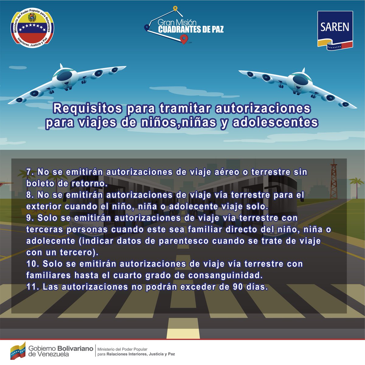 Saren_ve's tweet photo. #Entérate | A continuación detallamos los requisitos para gestionar las Autorizaciones para Viajes de niños, niñas y adolescentes. Este trámite es otorgado en las Notarías del @SarenVzla

#16Oct
#VenezuelaBellaYPróspera https://t.co/RJ0piKGfWB