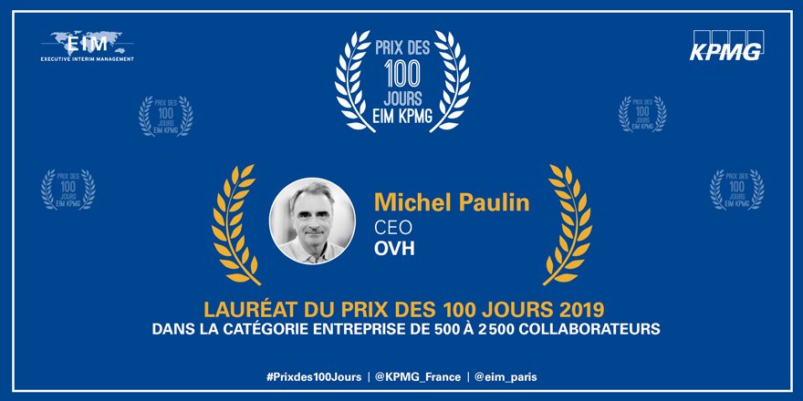 EIM France (@eim_paris) on Twitter photo Retour sur le gagnant du #PrixDes100Jours 2019, pour la catégorie entreprise de 500 à 2 500 collaborateurs : Michel Paulin CEO chez <a href="/OVHcloud_FR/">OVHcloud France</a> lnkd.in/gADG8ZT
<a href="/KPMG_France/">KPMG France</a> #Dirigeants #Leadership #Management Retour sur le gagnant du #PrixDes100Jours 2019, pour la catégorie entreprise de 500 à 2 500 collaborateurs : Michel Paulin CEO chez <a href="/OVHcloud_FR/">OVHcloud France</a> lnkd.in/gADG8ZT
<a href="/KPMG_France/">KPMG France</a> #Dirigeants #Leadership #Management