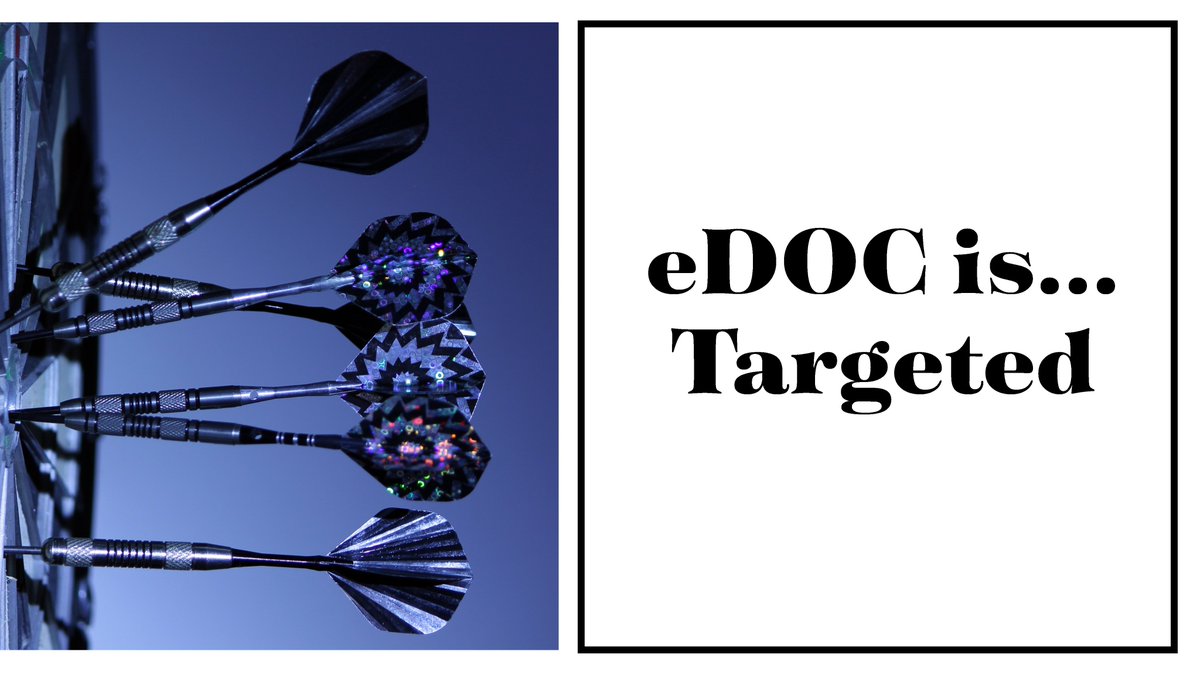 eDOC_Comms's tweet image. Sometimes marketing campaign objectives can feel like a moving target, but eDOC always hits the bulls-eye. #nimbleprecision #targeted