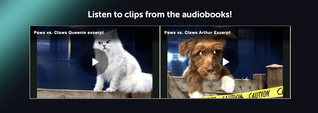 Scholastic's tweet photo. #PawsVsClaws by Spencer Quinn (@ChetTheDog) is the second book in a hilarious series about the most epic rivalry of our time…Arthur the dog vs. Queenie the cat! Listen to audio excerpts now: https://t.co/W62ZIxkUjv https://t.co/pQGkYm0iS4
