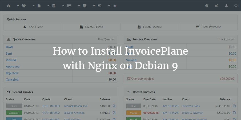 howtoforgecom's tweet photo. How to Install #InvoicePlane with #Nginx on #Debian 9. https://t.co/8pCmJGIcAV via @howtoforgecom https://t.co/3UQpAvEOTa