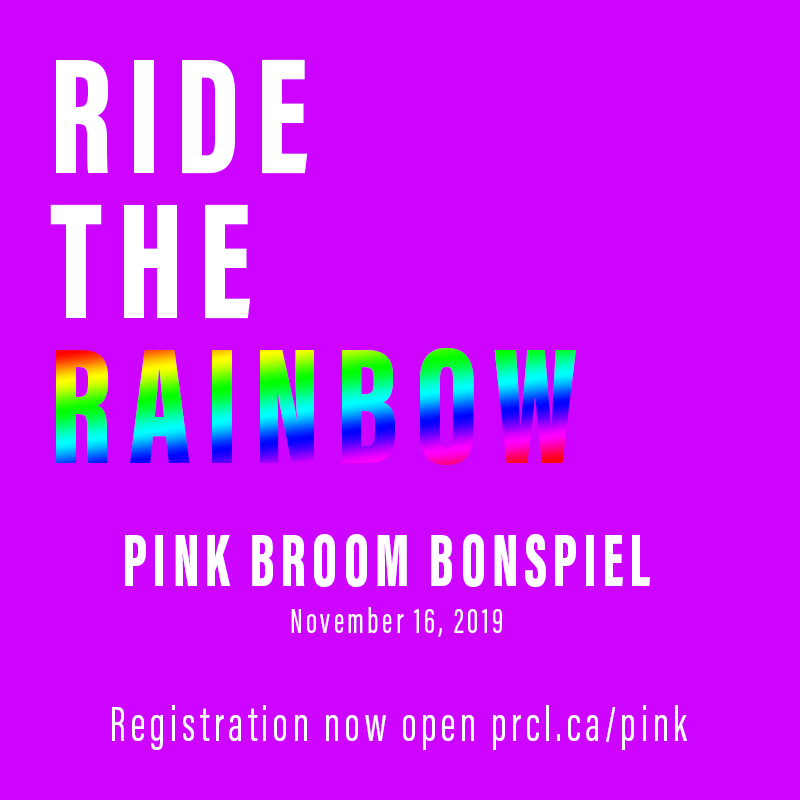 Don't be sad about the rain, it's time for the most colourful event in curling.  Registration is now open for the 2019 Pink Broom!  Head over to prcl.ca/pink to learn more and register today