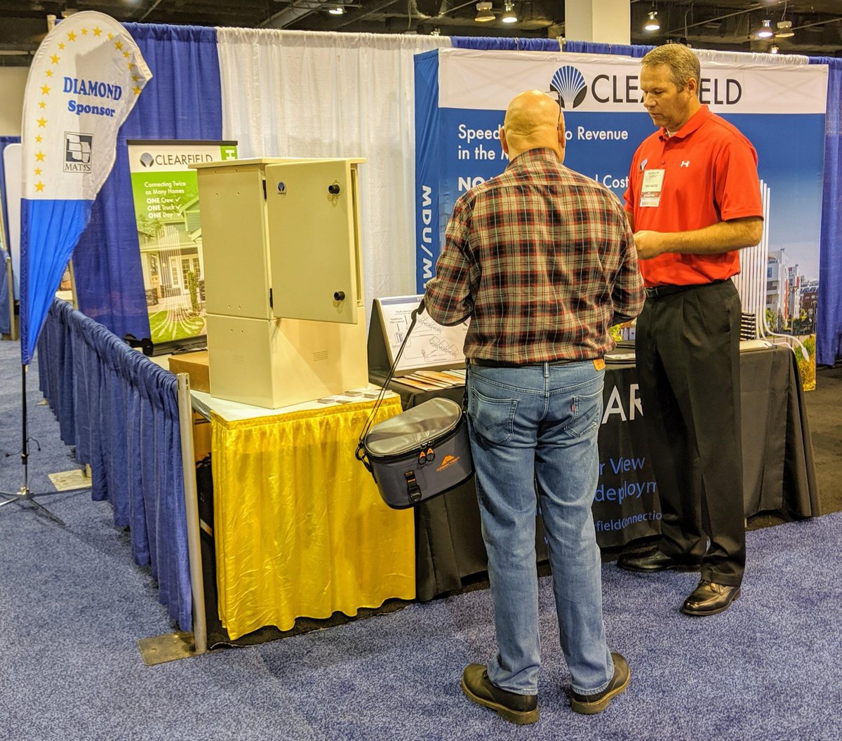 ClearfieldFiber's tweet photo. Our #fiberoptics products speed time to revenue in the MDU. Join Kala (and Kerry) at #MATSS in the Clearfield booth and they’ll explain how! https://t.co/tw4kk5OM5k #telecom https://t.co/AbzIUM8pXM