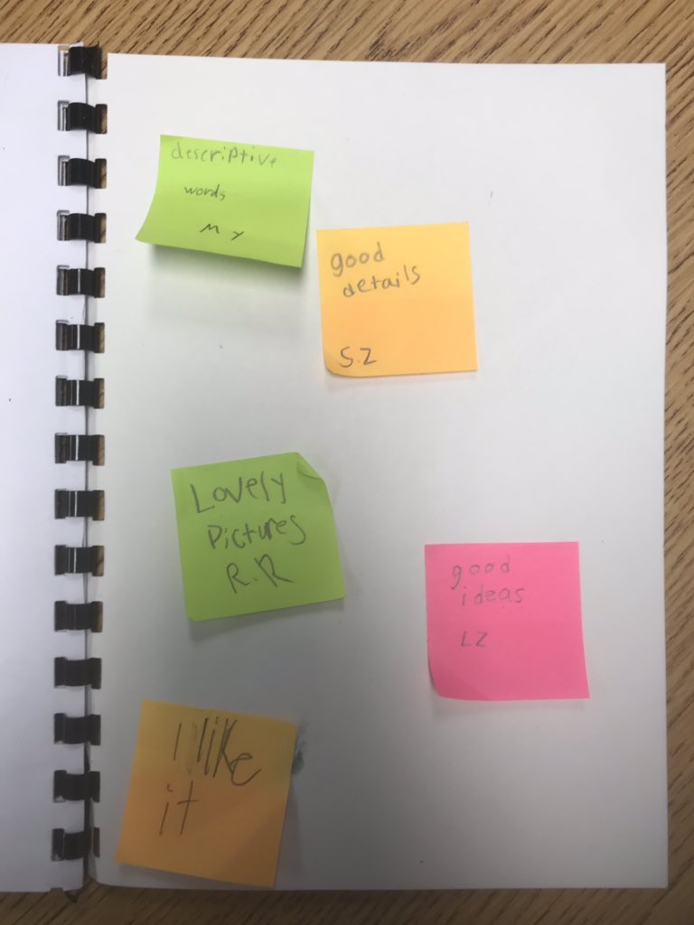 wegner_cindy's tweet photo. Celebrating our writing in 3CW by leaving positive comments for our peers after reading their Unbelievable Summer stories. We are authors! 😊🧡 @School_CC https://t.co/8GWbrIw1R5