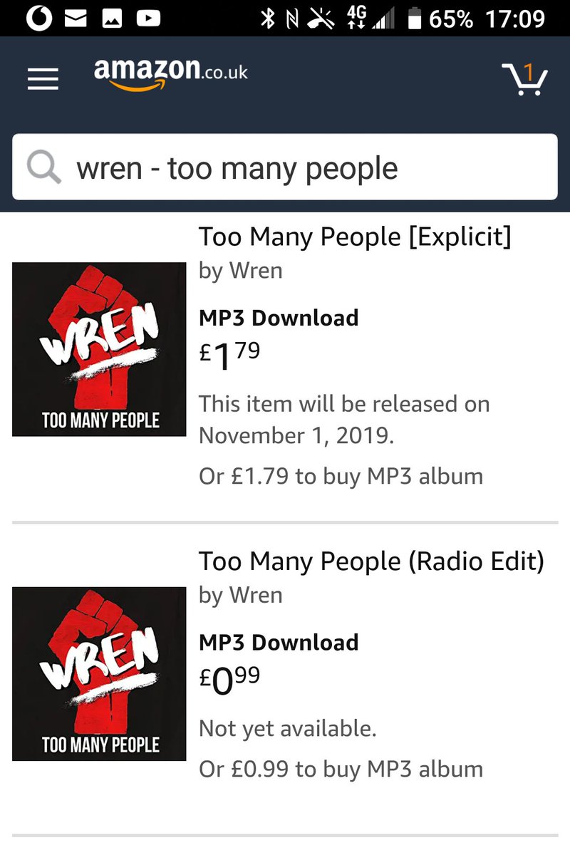 Wren - new single "Too Many People" out Nov 1st. Available on all formats 👍. <a href="/TrevorNeal/">Trevor Neal</a> <a href="/petedoherty/">Peter Doherty</a> <a href="/Vendettas_UK/">Vendettas</a> <a href="/NewNervousKind/">New Nervous Kind</a> <a href="/LoveMargate/">Love Margate</a> <a href="/IsleThanetNews/">Isle of Thanet News</a> @VisitThanet
