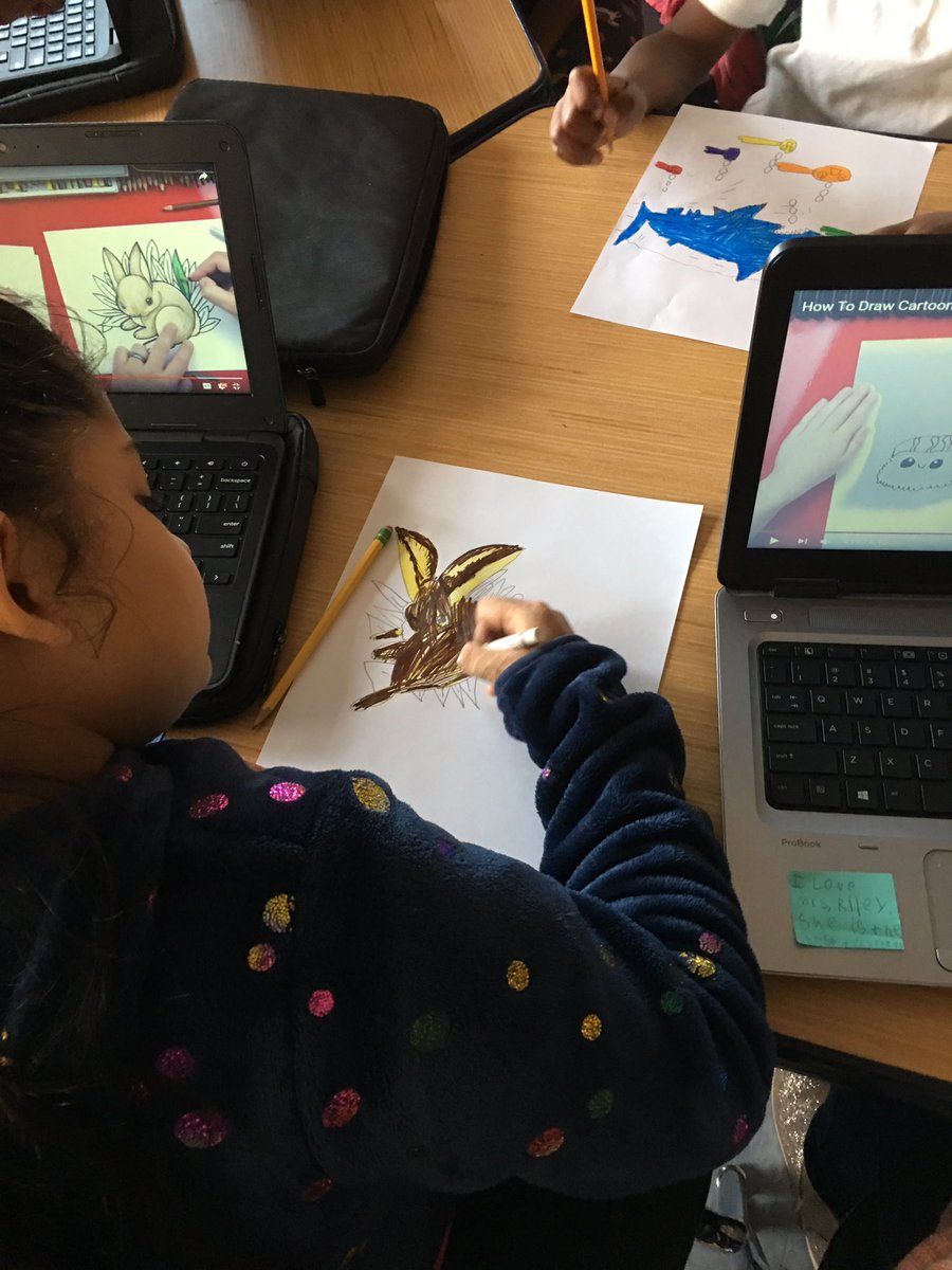 CoordinatorAmy's tweet photo. Illustrating characters for their original fables. #engaged #dynamicDover #fsusd @Dover_Academy @vickiej10 @mrsriley_dover https://t.co/r7UJQfFffC
