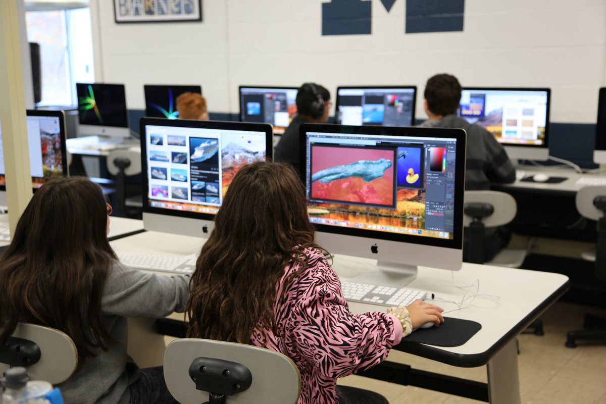Millbrookmsart's tweet image. 6th grade is learning @Photoshop this week!! Students learn the #selectiontools and #quickmask to begin working on a digital self portrait collage