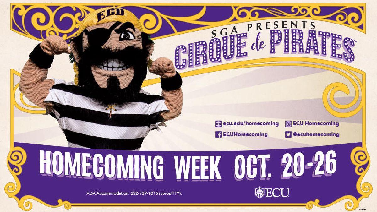#ECU Homecoming: Cirque de Pirates is going to be in"tents" 🎪

#ARRRGH ye ready, #PirateNation? ☠️