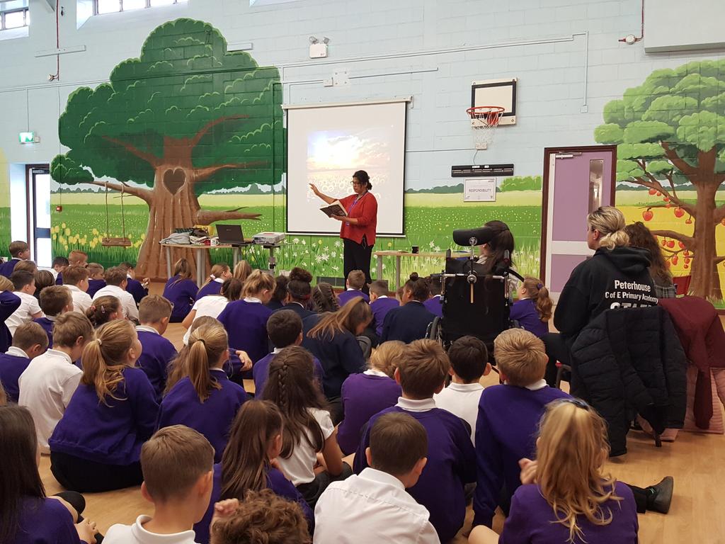 Thank you @SitaBrahmachari for a wonderful talk this morning. We loved listening to the story behind your latest book, #WhereTheRiverRunsGold. Thank you Debbie from <a href="/NorwichStones/">Waterstones Norwich</a> for organising, and thank you <a href="/EdwardWorlledge/">Edward Worlledge Ormiston Academy</a> and <a href="/PeterhousePri/">Peterhouse Primary</a> for coming along.