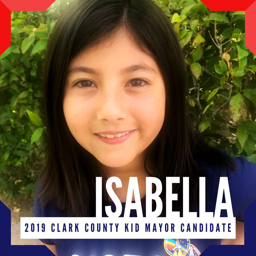 StrongStartNV's tweet photo. Meet Isabella,

Isabella's running for Clark County Kid Mayor to learn more about politics and help kids feel safe and healthy. 

Isabella loves the community for the dance and tumbling centers and walking trails. 💃

#KidMayor2019 #ClarkCountyKidMayorCandidate https://t.co/DHbQ6Z5c9H