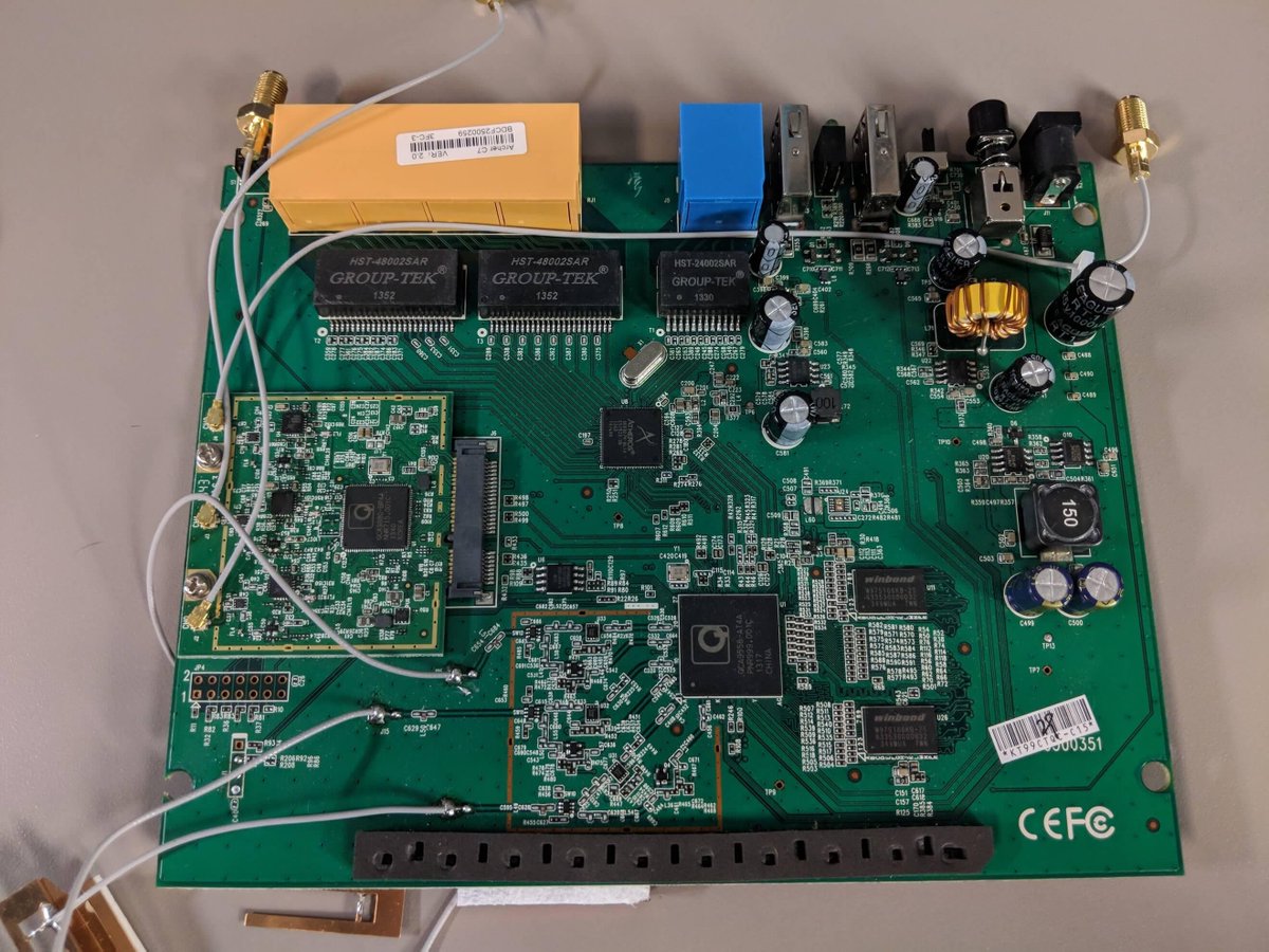 Behind the scenes at @Ixia_ATI  – The research team tackles hardware reverse engineering and hacks the TP-Link AC1750 router root #password using #JTAG. Read the blog here: bit.ly/2MlspjG #Firmware #Ixiacom