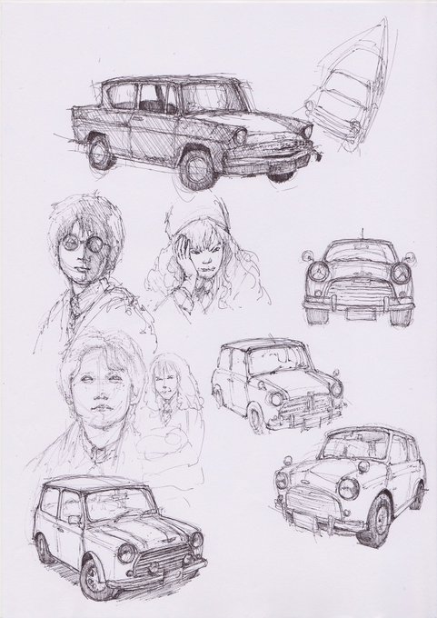 昔描いた模写やスケッチがでてきたぞ。
人物こんなに描いてるなら原画マンも、、、もう無理だな。 