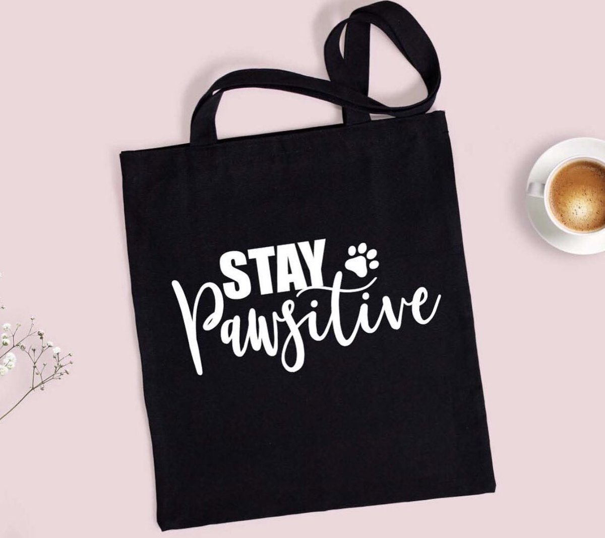HHampsonDesigns's tweet photo. My Dog Tote Bag is in stock again 🙌🏻 in my #etsy shop: Stay Pawsitive Dog Tote, Dog Lover Gift, Bag with Paw Print, Canvas Dog Tote, Grocery Bag #bagsandpurses #black #birthday #christmas #dogtote #doglovergift #bagwithpawprint #canvasdogtote #reusable https://t.co/da90HgV3HP