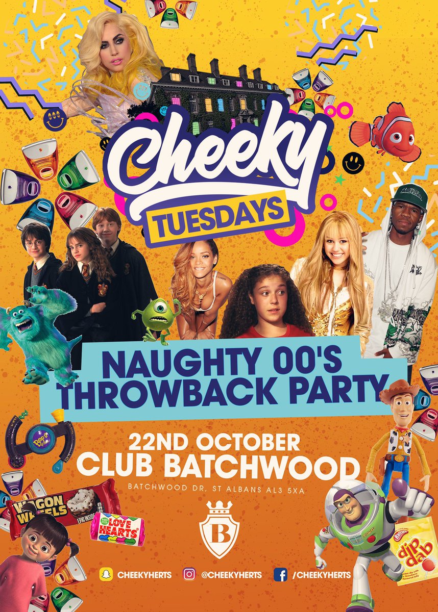 Next week at our AMAZING mid-week party CHEEKY TUESDAYS we are going BACK TO THE 00’s: Retro Playlist, Free Retro Sweets, Free Retro Toys &amp; more!!! Get your tickets now: clubbatchwood.com