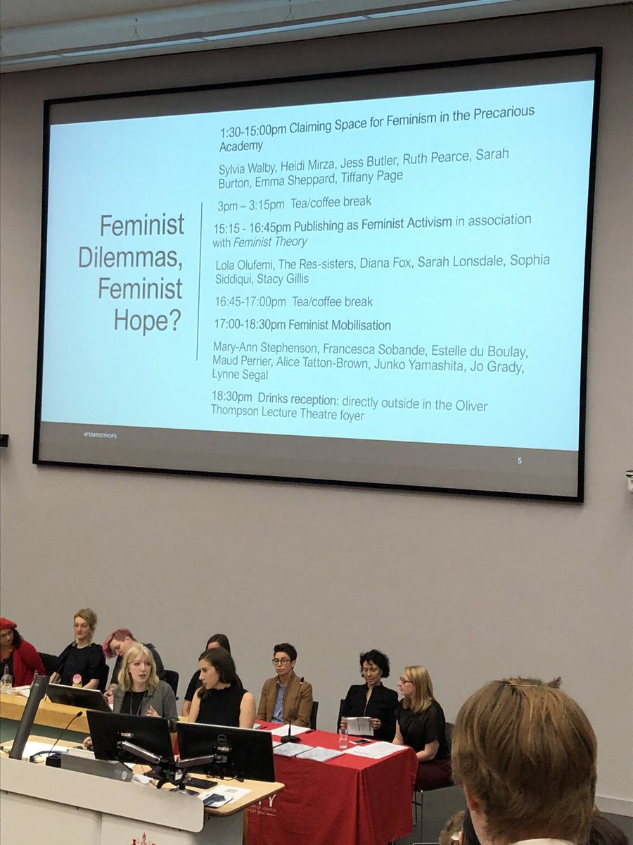hannahtribuna's tweet photo. .@Laura__Clancy and @DeBenemene getting things started at Feminist Dilemmas, Feminist Hope? at City University #FWSA https://t.co/7GE4isIp7L