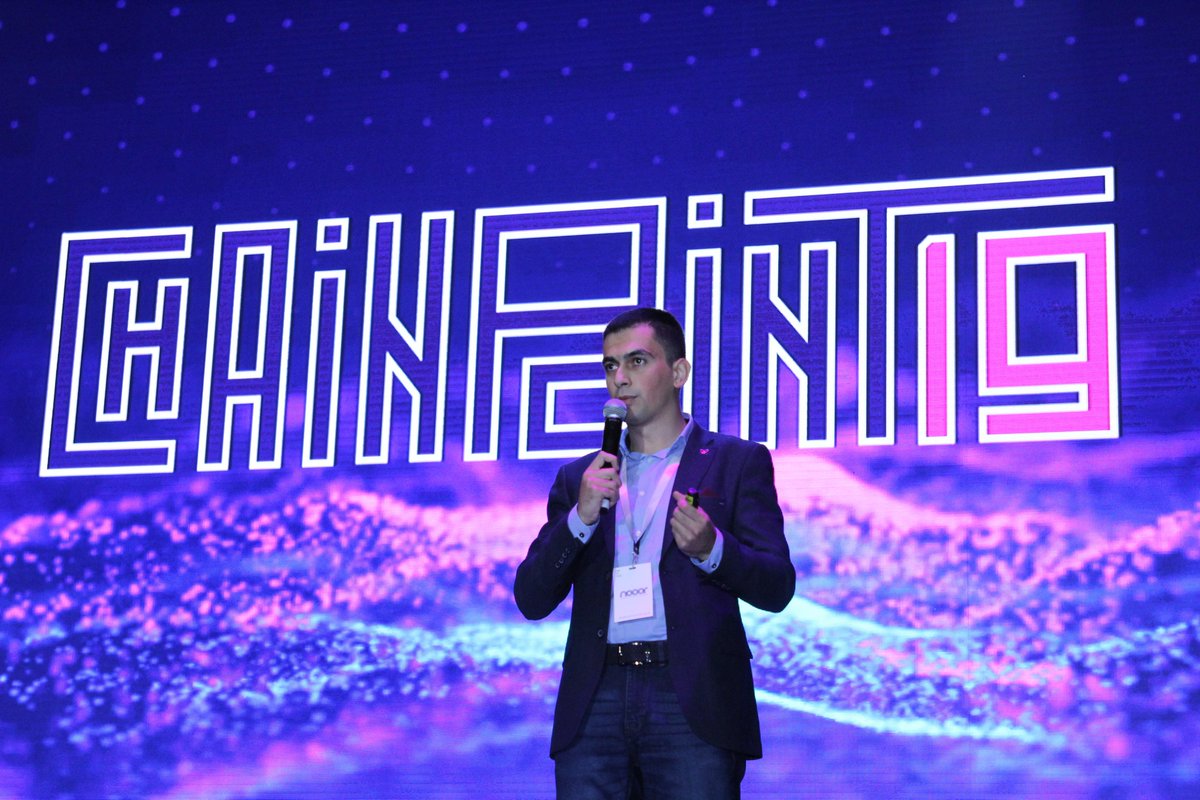 ChainPointConf's tweet image. Roman Zakyan Co-Founder of Smartcheck/GeBe Cert gave his pitch during #ChainPoint19. A #Blockchain technology company working with top brands. A service provider and they love working behind the scenes, adding value to companies.🤩
 #thinkthefuture #nooor #CP19startupbattle