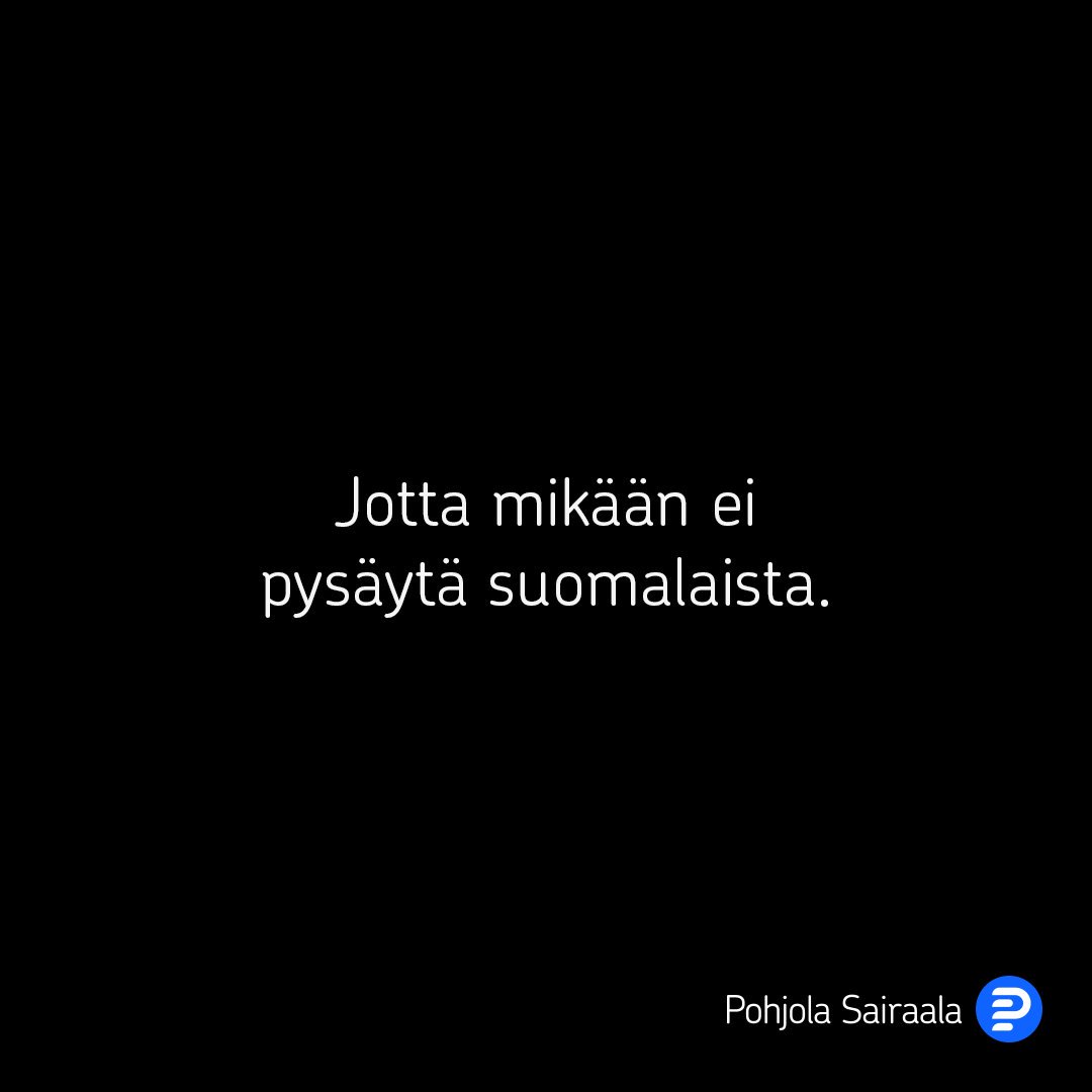 Pohjola Sairaala. Jotta mikään ei pysäytä suomalaista. #pysäyttämättömät #milttonmade
 bit.ly/33xLzIL