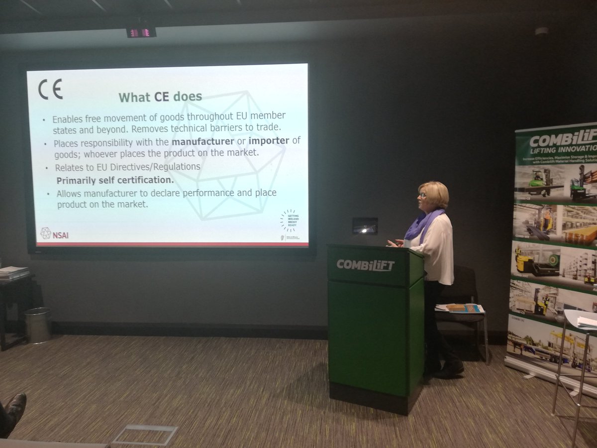 Shielding_EMF's tweet photo. Very informative discussion on certification post Brexit from Mary White of @NSAI_Standards today at the very impressive @Combilift facility in Monaghan today. https://t.co/8tVxPONLBb