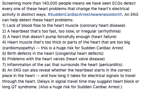 codysfoundation's tweet photo. ECGs are proven to detect the major causes of #SuddenCardiacArrest - #ScreenEmAll https://t.co/4e50sHJ6hV