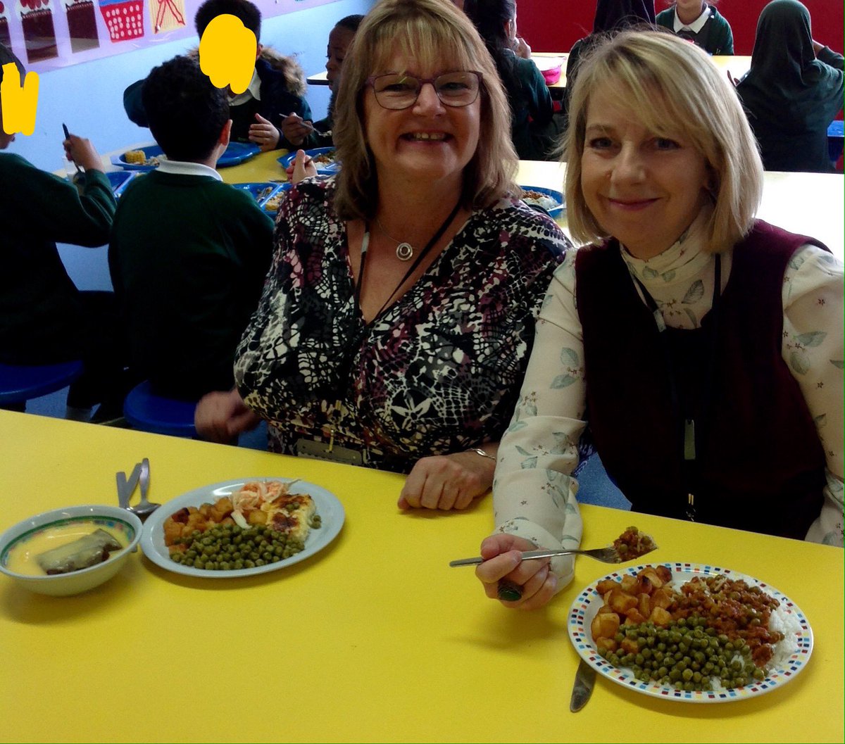 wyndclf's tweet photo. Nikki Harrison and Ian Hegarty from Cityserve brought visitors from Wigan to taste our school dinners. https://t.co/hvqbUQwr5U