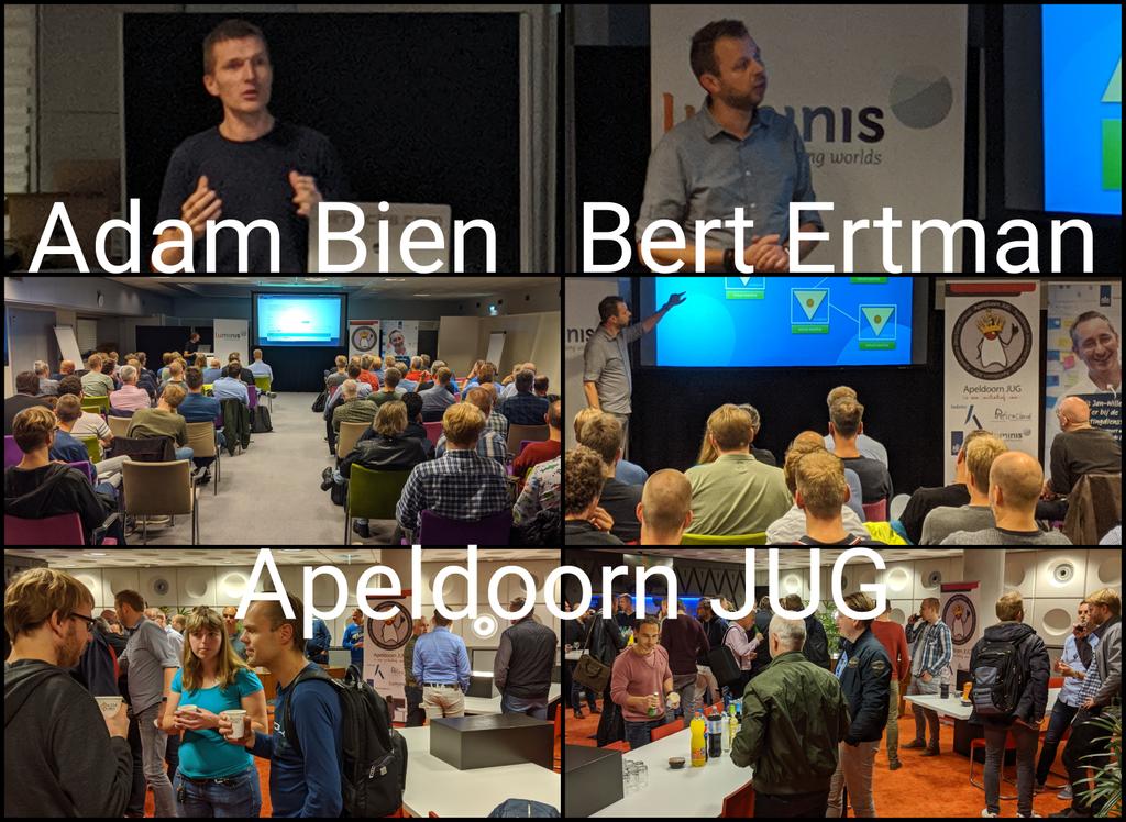 <a href="/AdamBien/">Adam Bien</a> en <a href="/BertErtman/">Bert Ertman</a> spraken gisteravond tijdens de #Java #Meetup van de <a href="/ApeldoornJUG/">ApeldoornJUG</a> bij de <a href="/Belastingdienst/">Belastingdienst</a>.

Volgende Meetup staat gepland op 7 november bij <a href="/Het_Kadaster/">Het Kadaster</a> over Internet of Things.