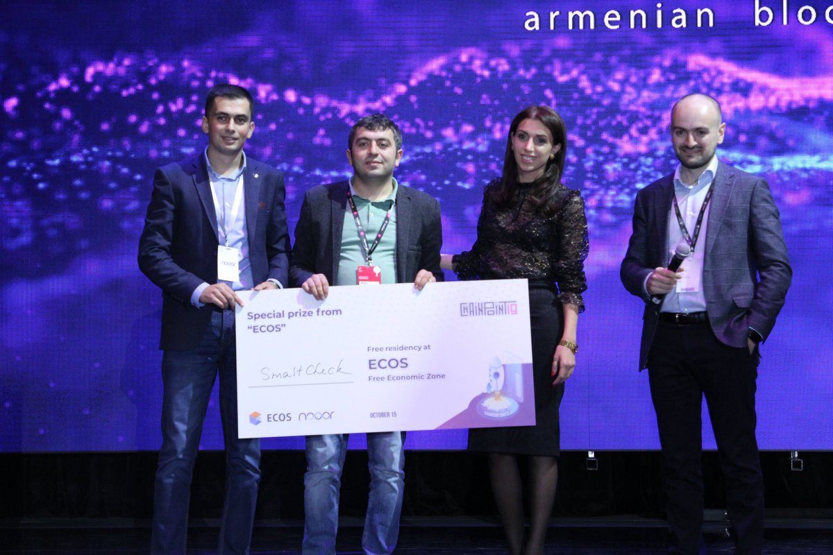 ChainPointConf's tweet image. The Winners of the #StartupBattle are already known! 🤩
GeBe Cert/Smartcheck got the 125 000 Euro Investment Opportunity at @_CV_VC_ incubator, and Free Residency at @ECOS_am free economic zone.☺
#ChainPoint19 #thinkthefuture  #nooor #CP19startupbattle