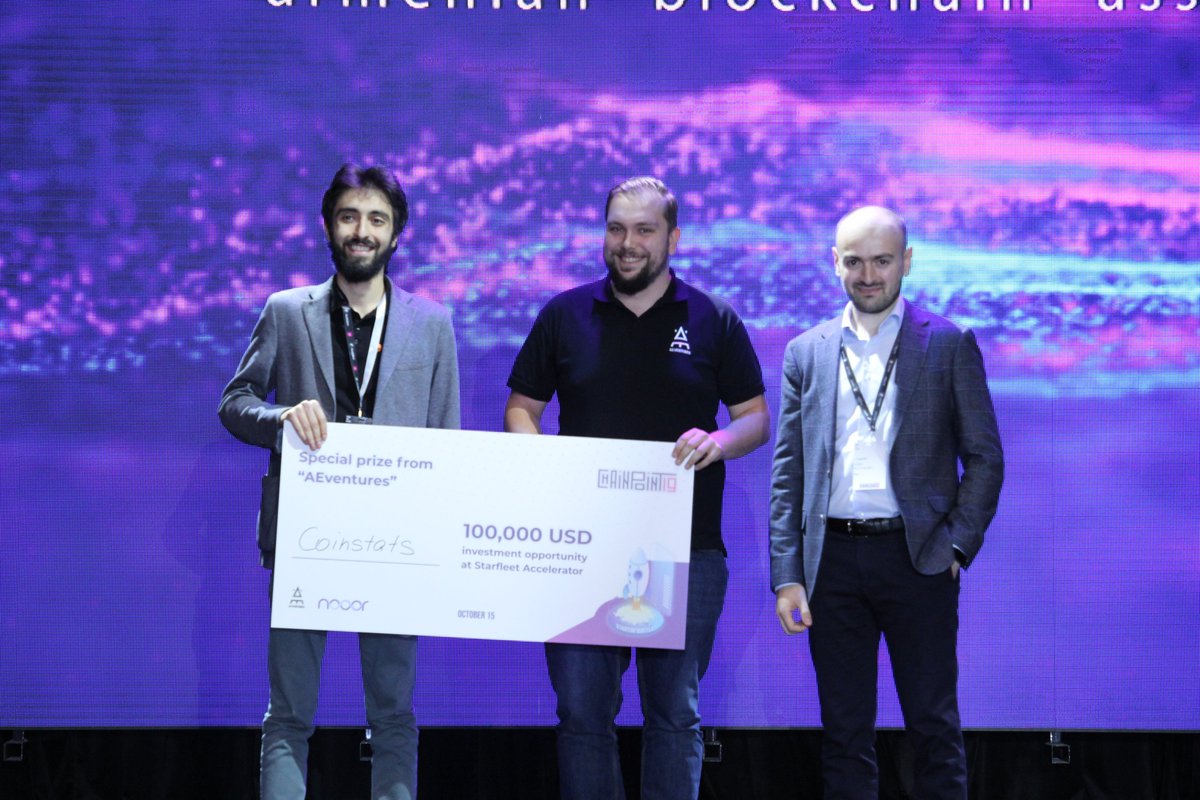 ChainPointConf's tweet image. The following #StartupBattle winner is @CoinStats_!☺ They obtained 100 000 IBM cloud credit from @SmartGateVC  and 100 000 USD investment opportunity at Starfleet Accelerator from @aeventures.🤩

#ChainPoint19 #thinkthefuture #nooor #CP19startupbattle