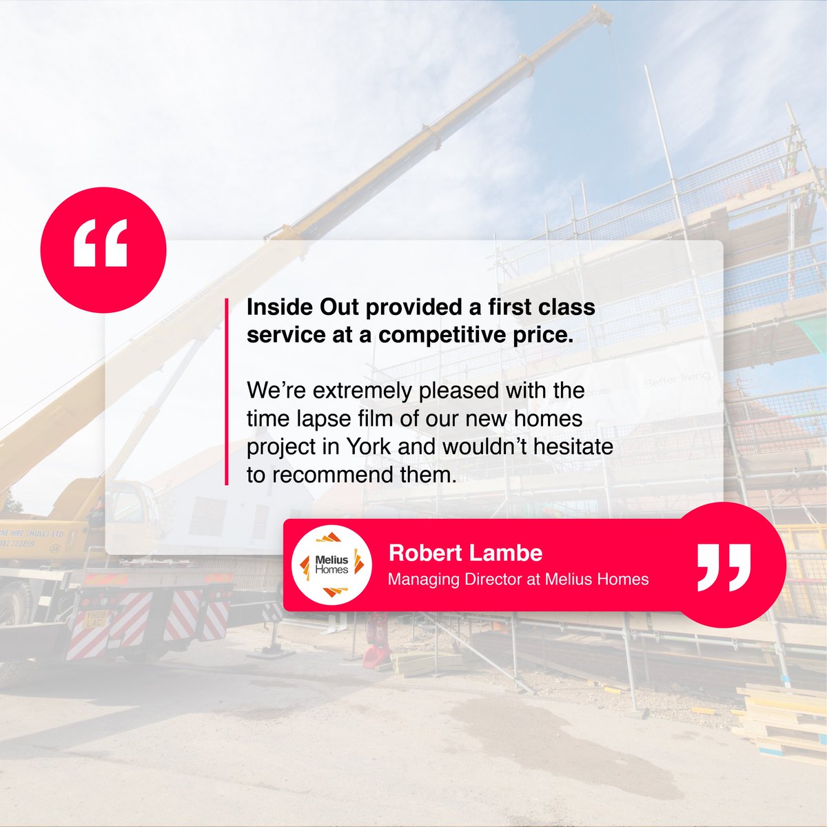 We recently filmed <a href="/MeliusHomes/">Melius Homes</a>' innovative Derwent Way Housing Development project, showcasing the project to a larger audience. 

Take a look at the films we produced for Melius Homes and learn more about the project in our latest case study: bit.ly/2OPzryu